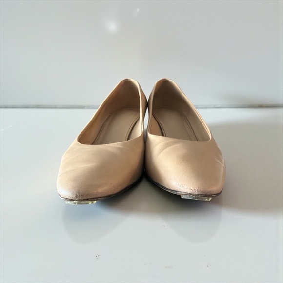 Salvatore Ferragamo Nude Leather Block Heel Pumps - Picture 5 of 12